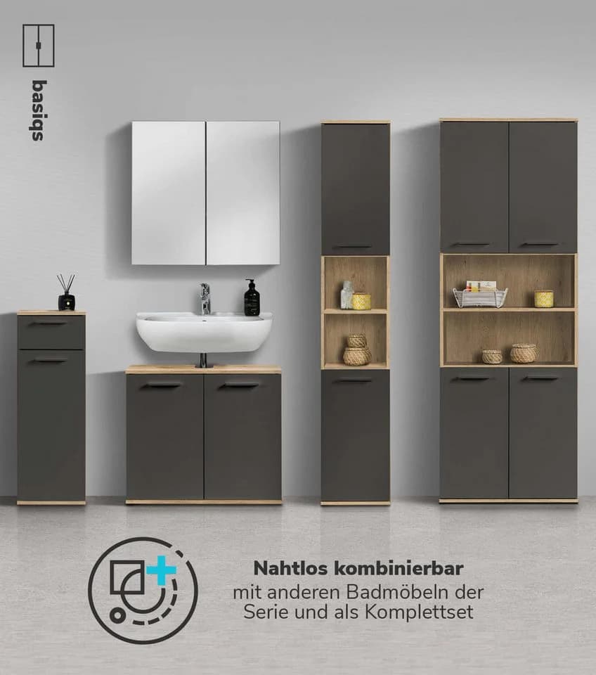 mokebo Hochschrank Der Kapitän Eiche Modern Badschrank - Bild 5