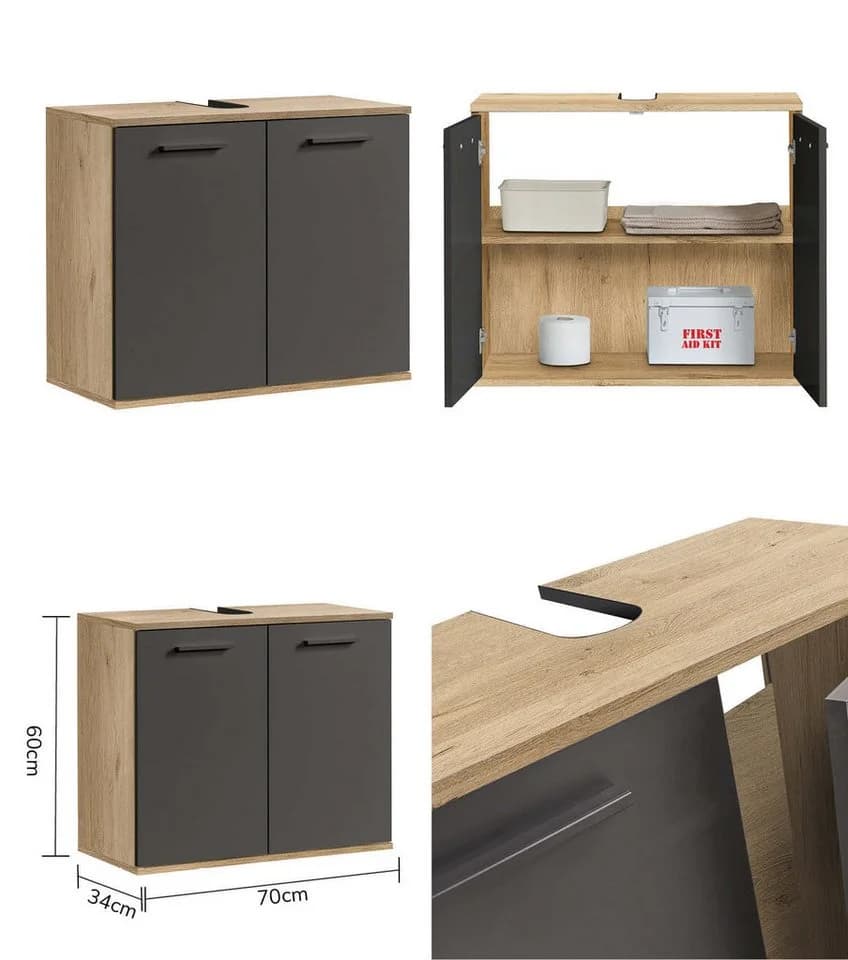 mokebo Badmöbel-Set Der Steuermann 2-tlg. Eiche Schwarz - Bild 4