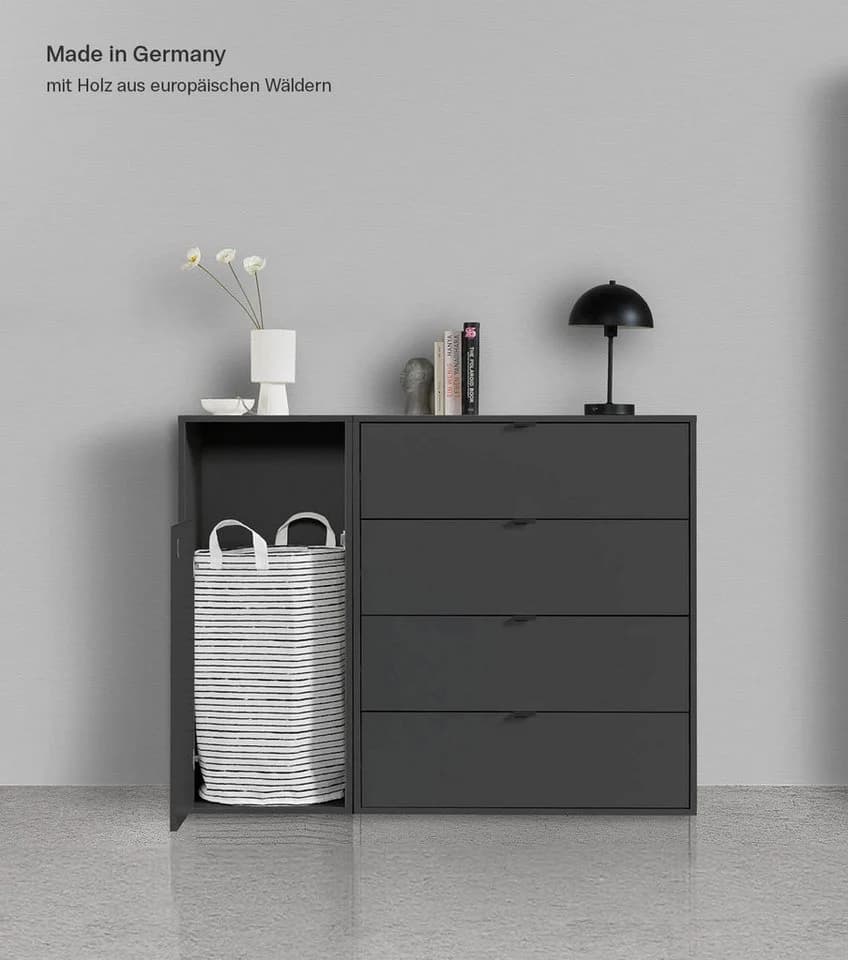 mokebo Wäscheschrank Der Wäschehüter 1-türig Schwarz - Bild 3
