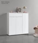 mokebo Schuhschrank 'Der Concierge' Weiß 3 Türen 1 Schublade Bild 3