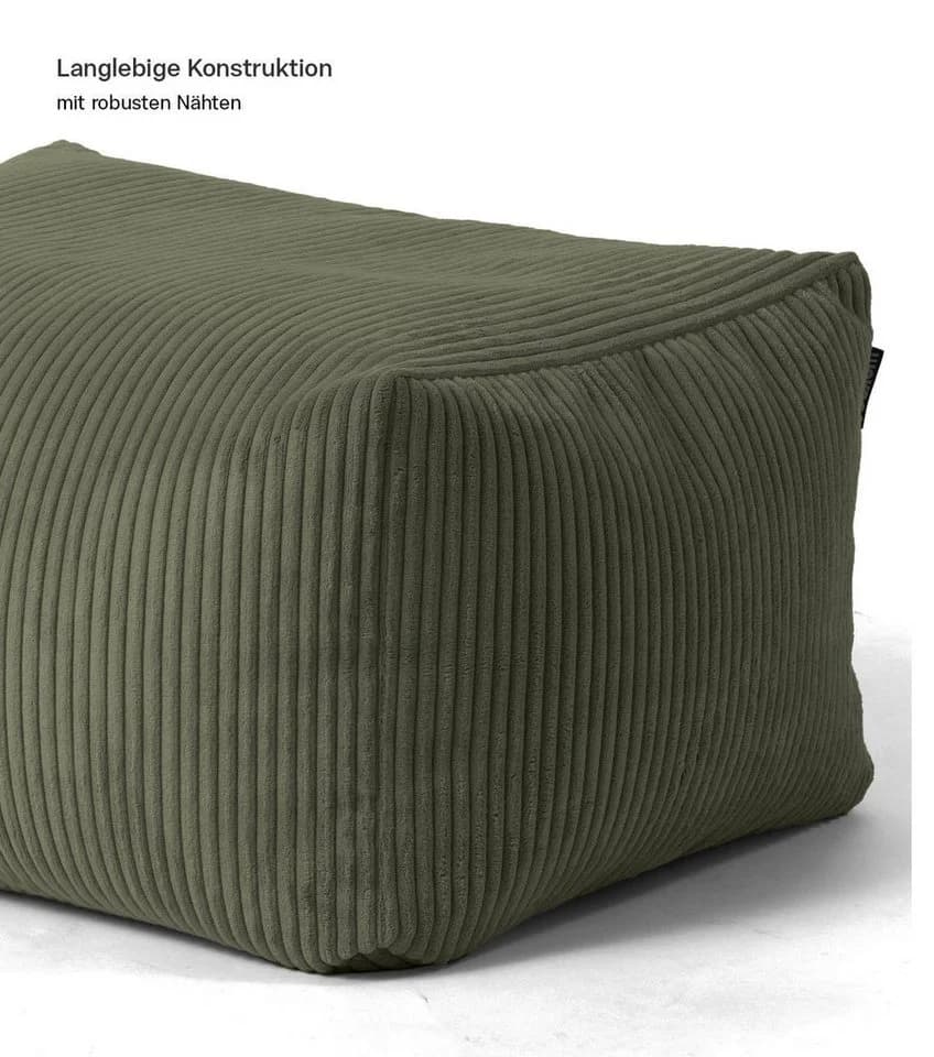 mokebo Pouf Der Ruhestifter Cordstoff Olivegrün - Bild 3