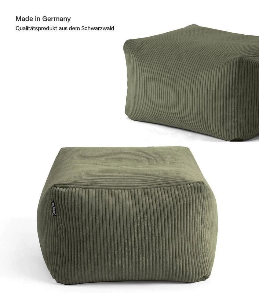 mokebo Pouf Der Ruhestifter Cordstoff Olivegrün - Bild 5