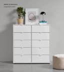 mokebo Sideboard Weiß Schubladenkommode mit Kippschutz Bild 1