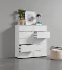 mokebo Sideboard Weiß Schubladenkommode mit Kippschutz Bild 3