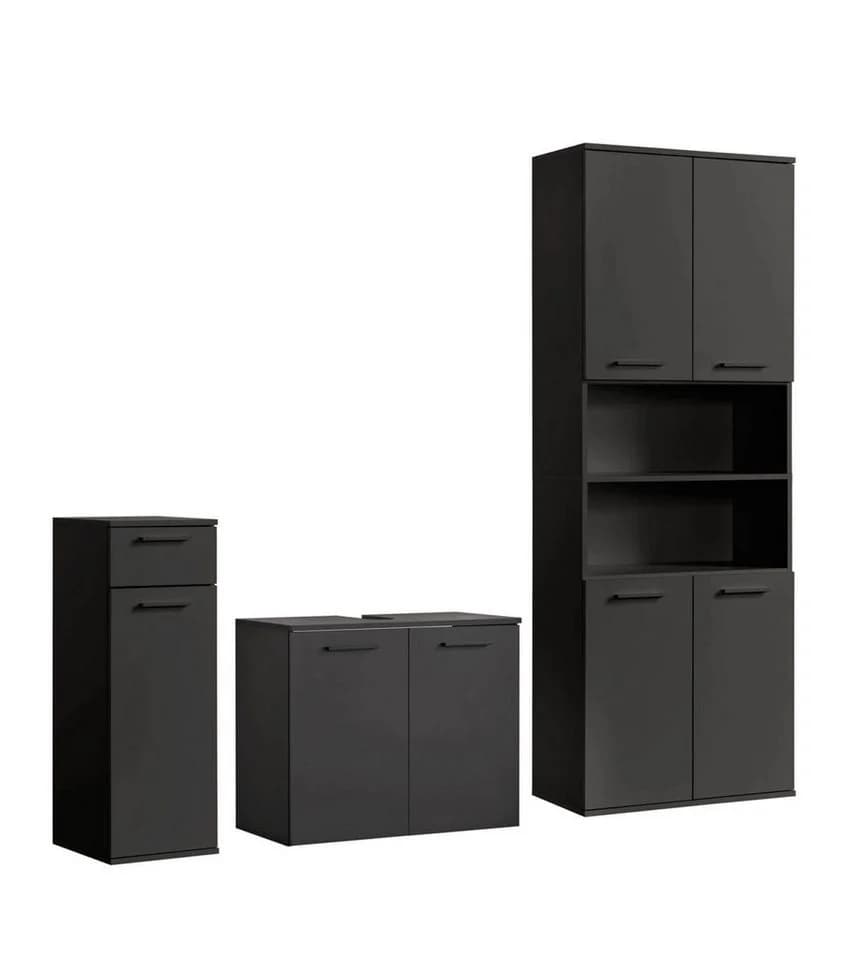mokebo Badmöbel-Set Der Steuermann 3-teilig Schwarz - Bild 2