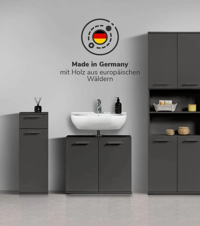 mokebo Badmöbel-Set Der Steuermann 3-teilig Schwarz - Bild 3