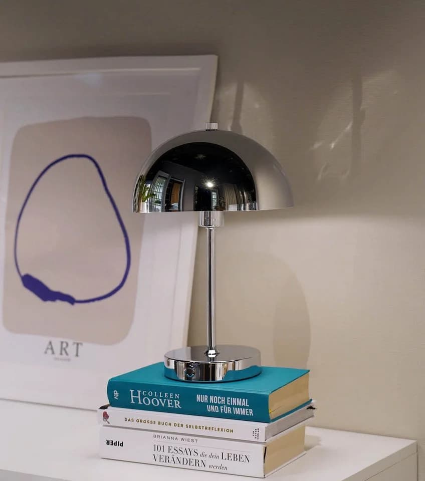mokebo Tischleuchte Der Leuchtturm, Warmweiß, kabellos, aufladbar, dimmbare LED-Lampe