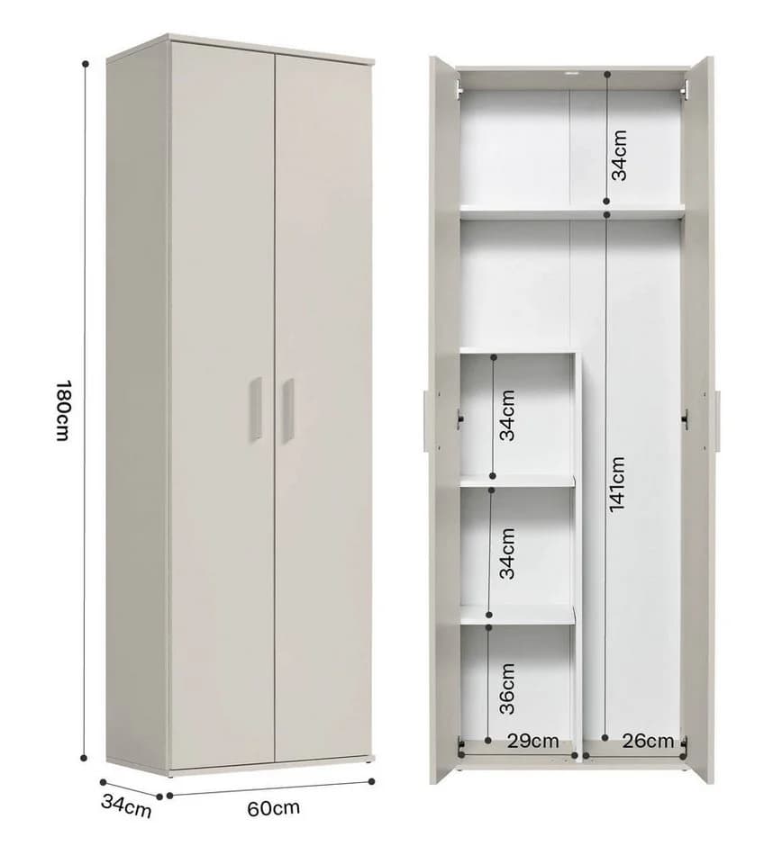 mokebo Mehrzweckschrank Der Lange 60x180 cm mit Staubsaugerfach - Bild 5
