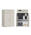 mokebo Mehrzweckschrank Der Praktische 60x90 cm mit Schublade Büroschrank Aktenschrank Flurschrank Apothekerschrank in Beige Grau Bild 2