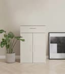 mokebo Mehrzweckschrank Der Praktische 60x90 cm mit Schublade Büroschrank Aktenschrank Flurschrank Apothekerschrank in Beige Grau Bild 3