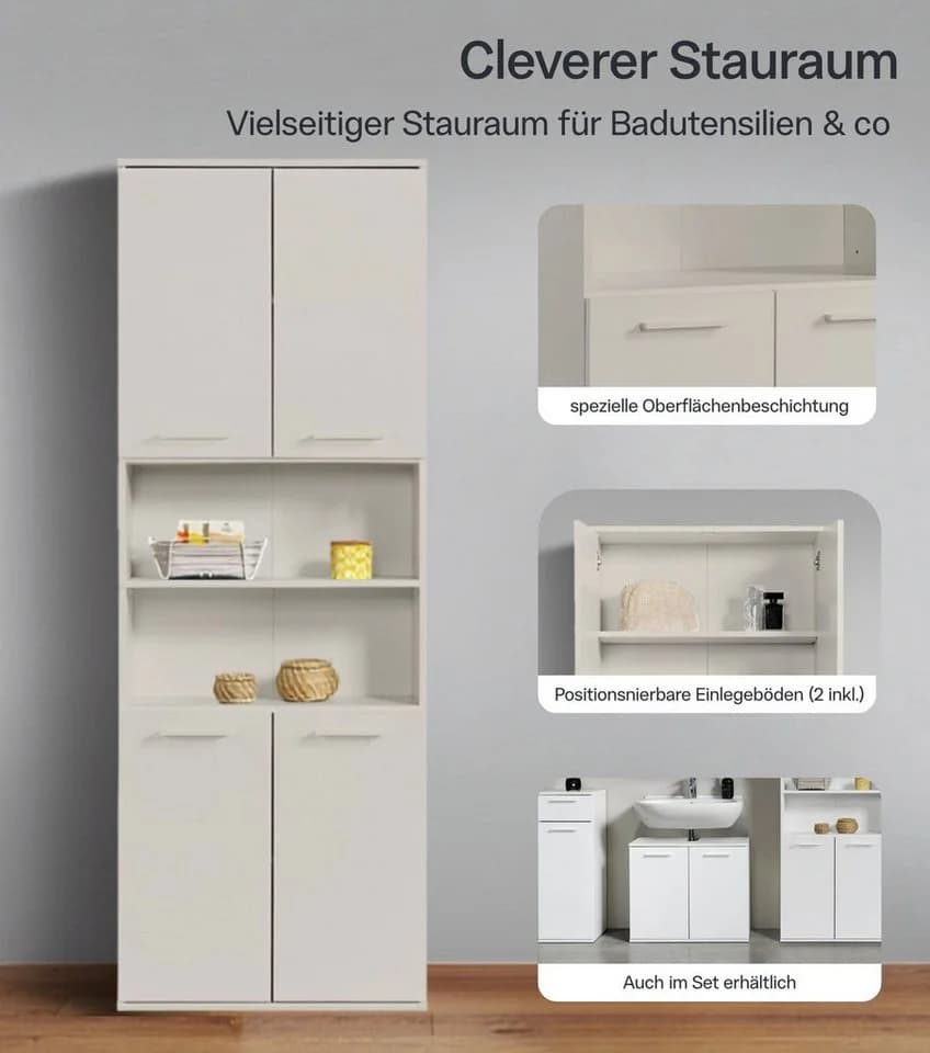 mokebo Hochschrank Der Kapitän Beige-Grau