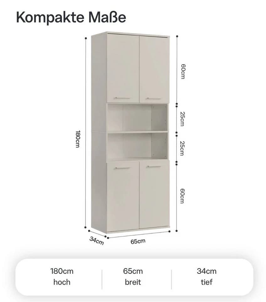mokebo Hochschrank Der Kapitän Beige-Grau - Bild 4