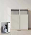 mokebo Wäscheschrank Der Wäschehüter 2-türig Beige Grau Bild 1