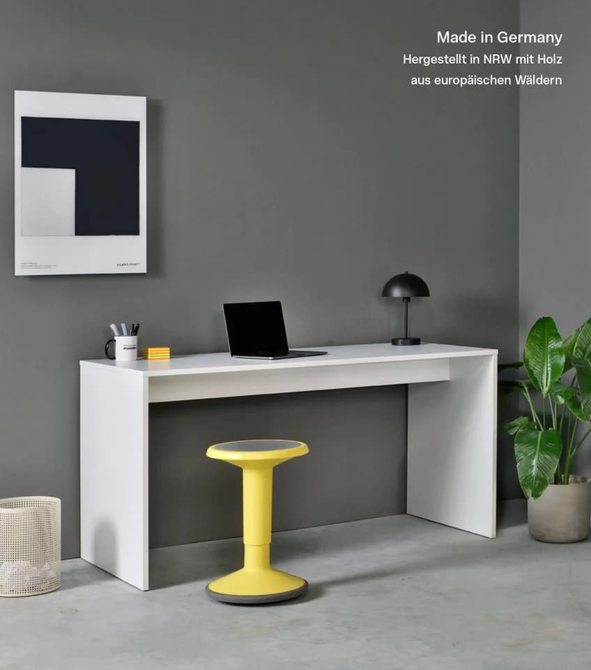 mokebo Schreibtisch Der Produktive Bürotisch Arbeitstisch Kinderschreibtisch oder PC Tisch in Weiß - Bild 4