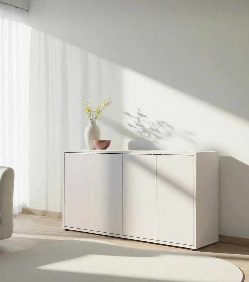 mokebo Sideboard Die Horizontale, Wohnzimmerschrank, Kommode, Beistellschrank, Anrichte in Greige