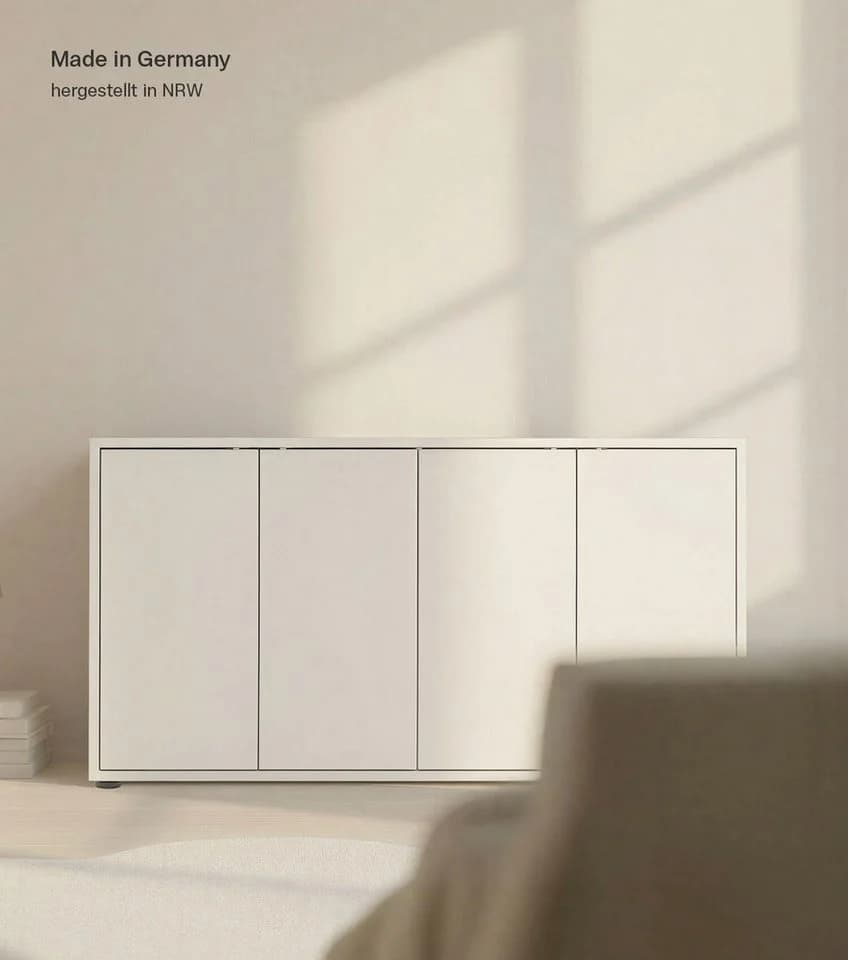 mokebo Sideboard Die Horizontale, Wohnzimmerschrank, Kommode, Beistellschrank, Anrichte in Greige - Bild 3
