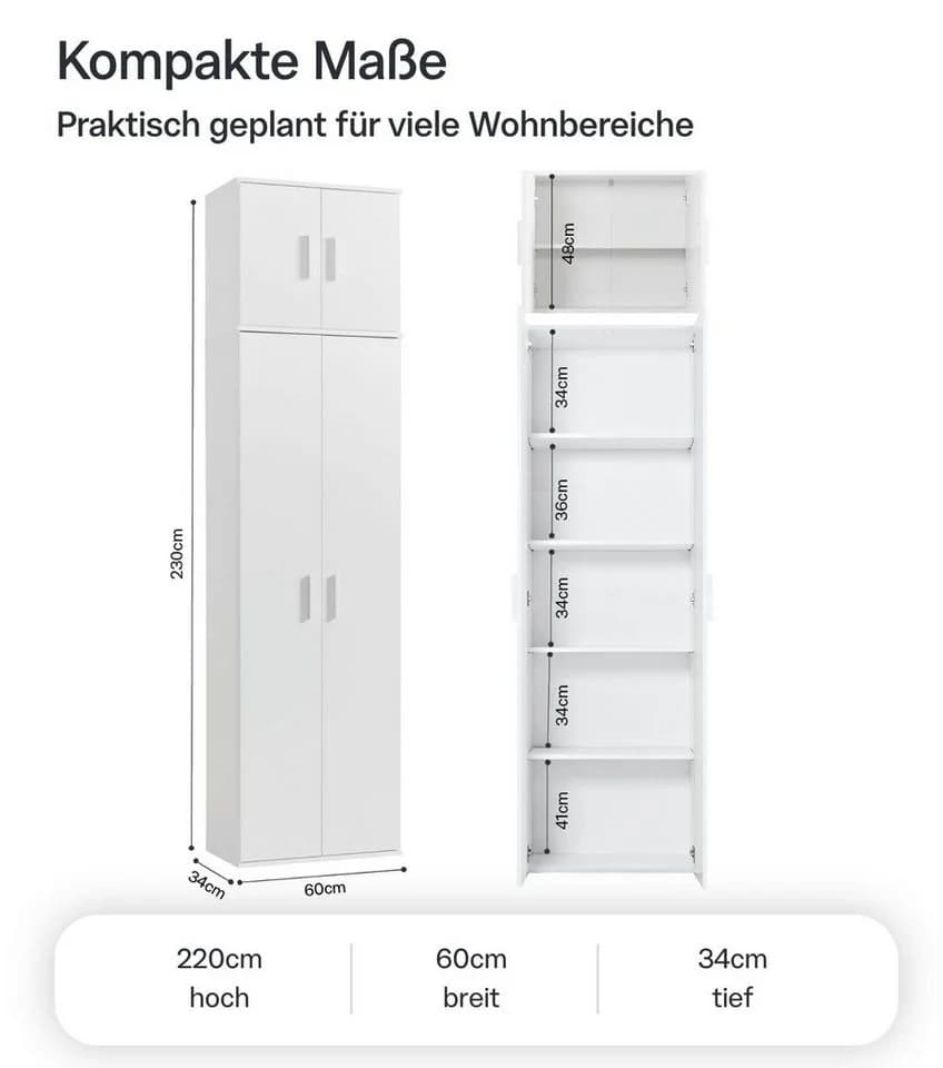mokebo Mehrzweckschrank Aktenschrank Weiß - Bild 4