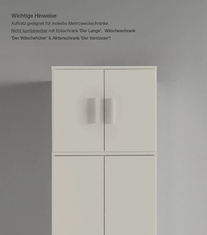 mokebo Mehrzweckschrank Extralange Beige Aktenschrank