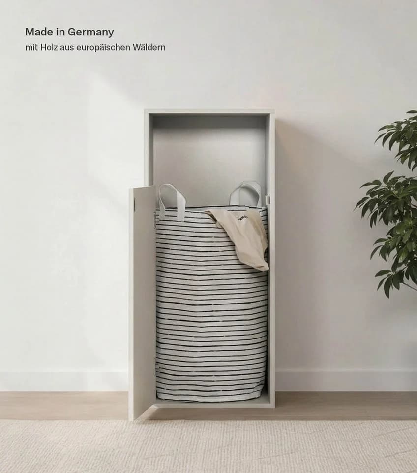 mokebo Wäscheschrank Der Wäschehüter 1-türig Beige Grau - Bild 3