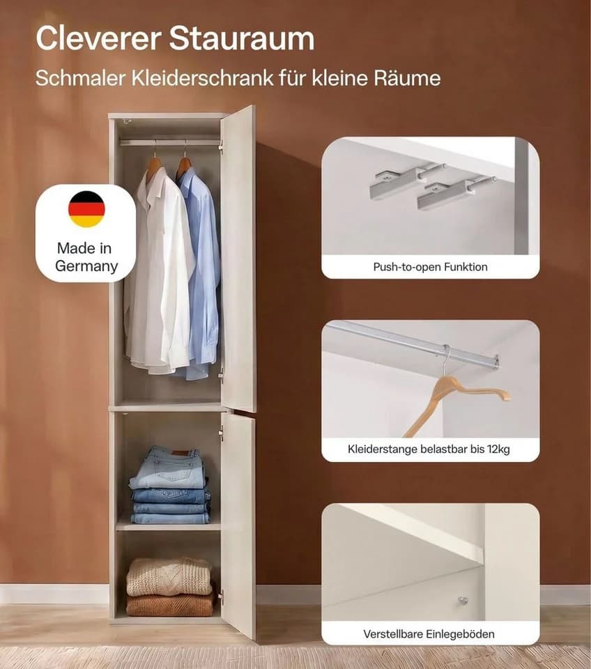mokebo Kleiderschrank Robe Beige Push-to-Open Grifflos - Bild 3