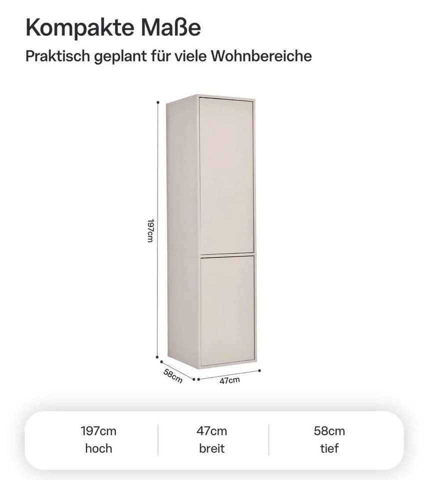 mokebo Kleiderschrank Robe Beige Push-to-Open Grifflos - Bild 4