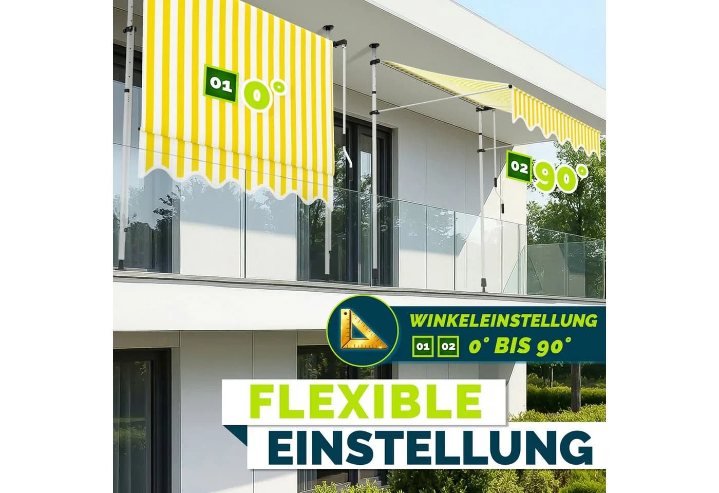 tillvex Klemmmarkise mit LED-Lichterkette Gelb/Weiß