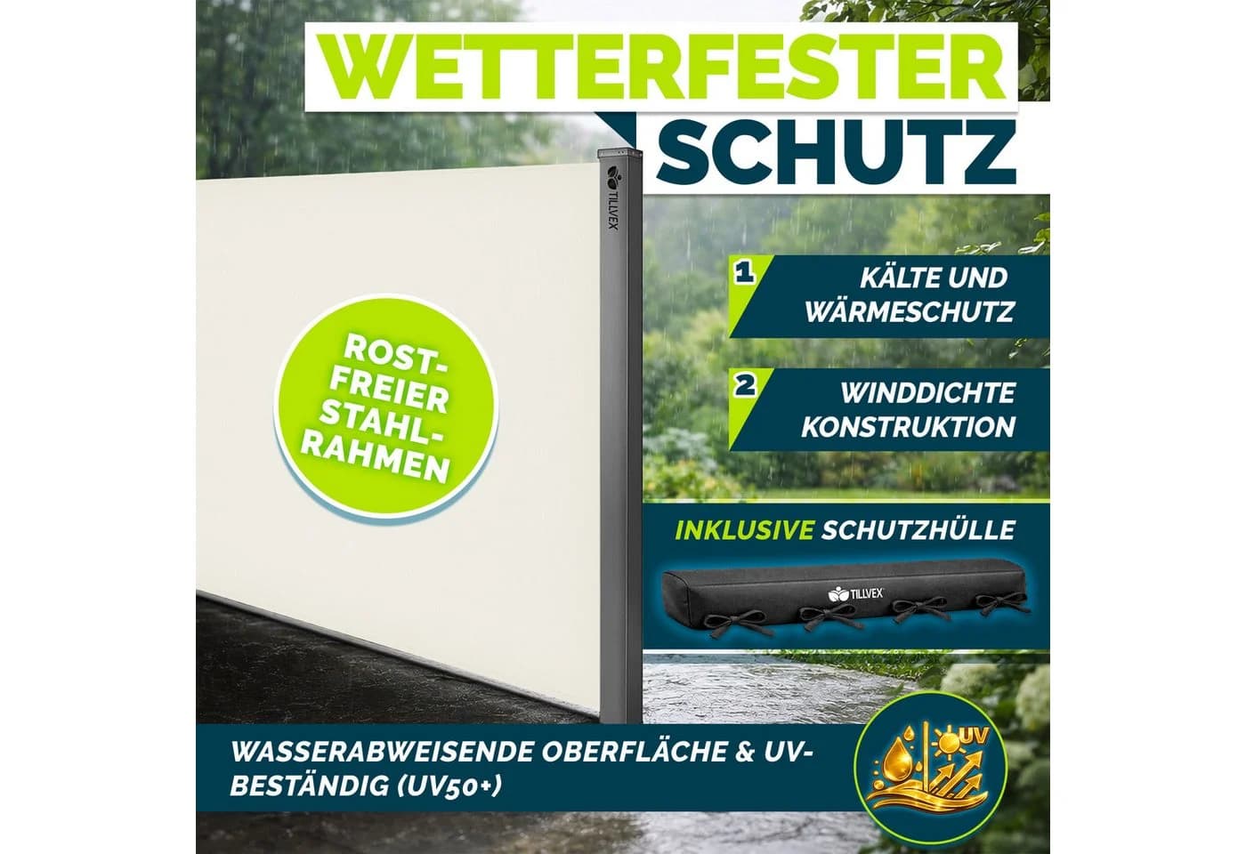 tillvex Seitenmarkise ausziehbar Markise Wandmarkise Sichtschutz - Bild 5