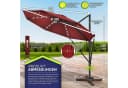 tillvex LED Sonnenschirm 330 cm Rot Aluminium 360° Drehbar Bild 5