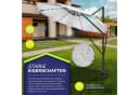 tillvex Sonnenschirm 330 cm Grau Aluminium mit LED & Solar Bild 1