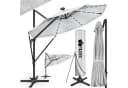 tillvex Sonnenschirm 330 cm Grau Aluminium mit LED & Solar Bild 2