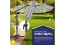tillvex Sonnenschirm 330 cm Grau Aluminium mit LED & Solar Bild 3