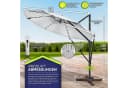 tillvex Sonnenschirm 330 cm Grau Aluminium mit LED & Solar Bild 5