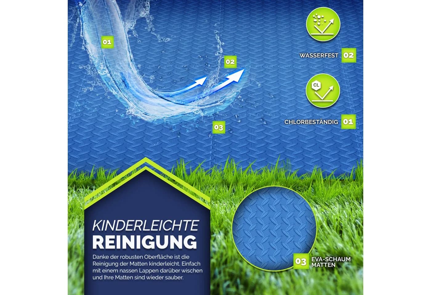 tillvex Pool Bodenschutzmatte Blau EVA-Schaum - Bild 4