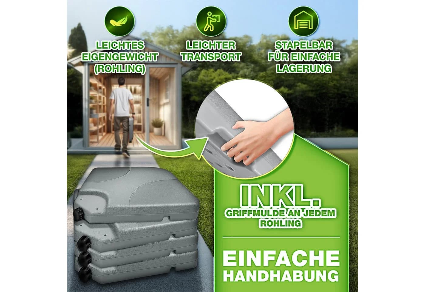 tillvex Sonnenschirmständer 60L/80kg Ampelschirmständer