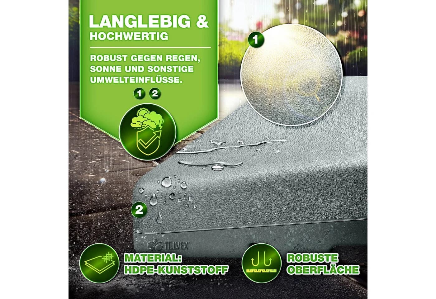 tillvex Sonnenschirmständer 4-teilig Grau wetterfest - Bild 4