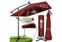 tillvex Sonnenschirm Ampelschirm LED Solar Rot Aluminium Bild 2