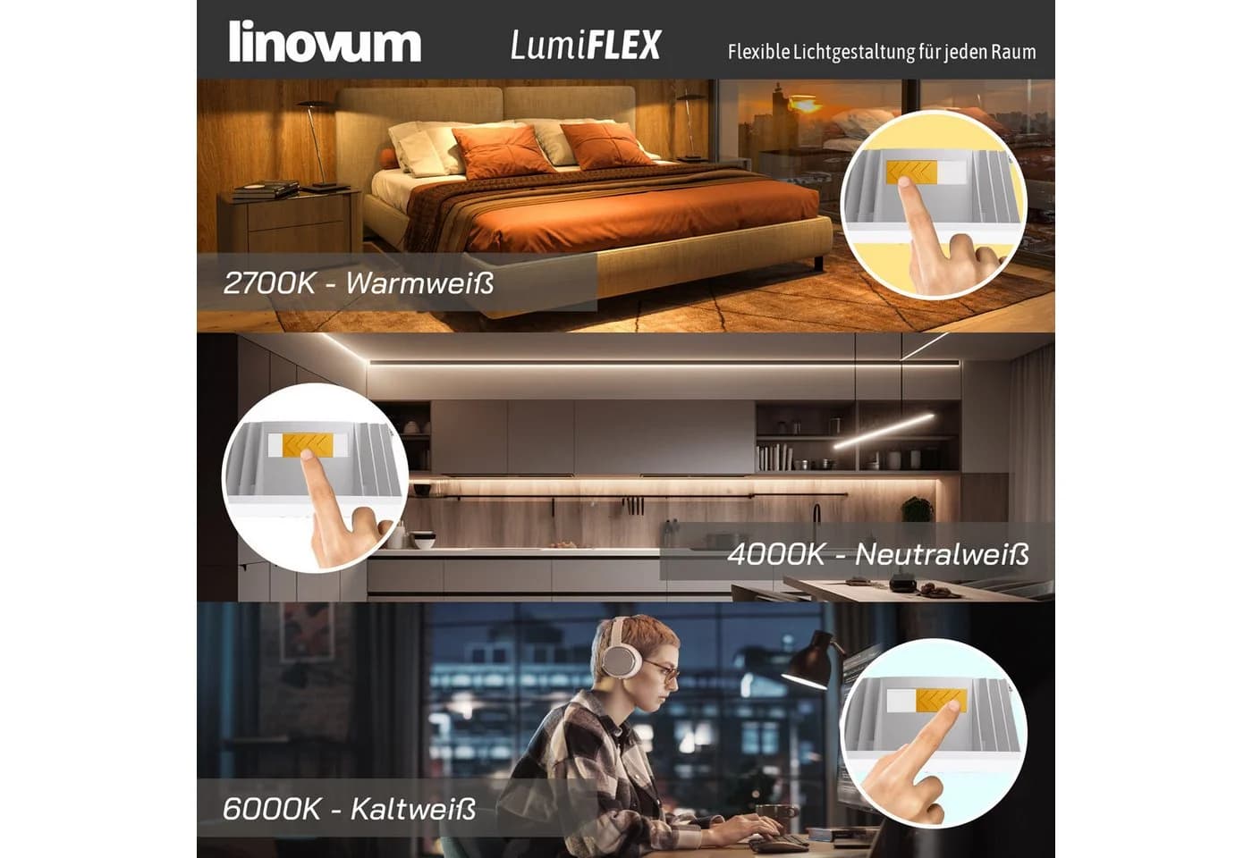 linovum LED Einbauspot CERBUS Weiß IP65 einstellbare Lichtfarben - Bild 5