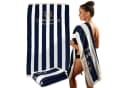 Liebenstein Strandtuch Premium Badetuch Baumwolle Weiß Blau Bild 2