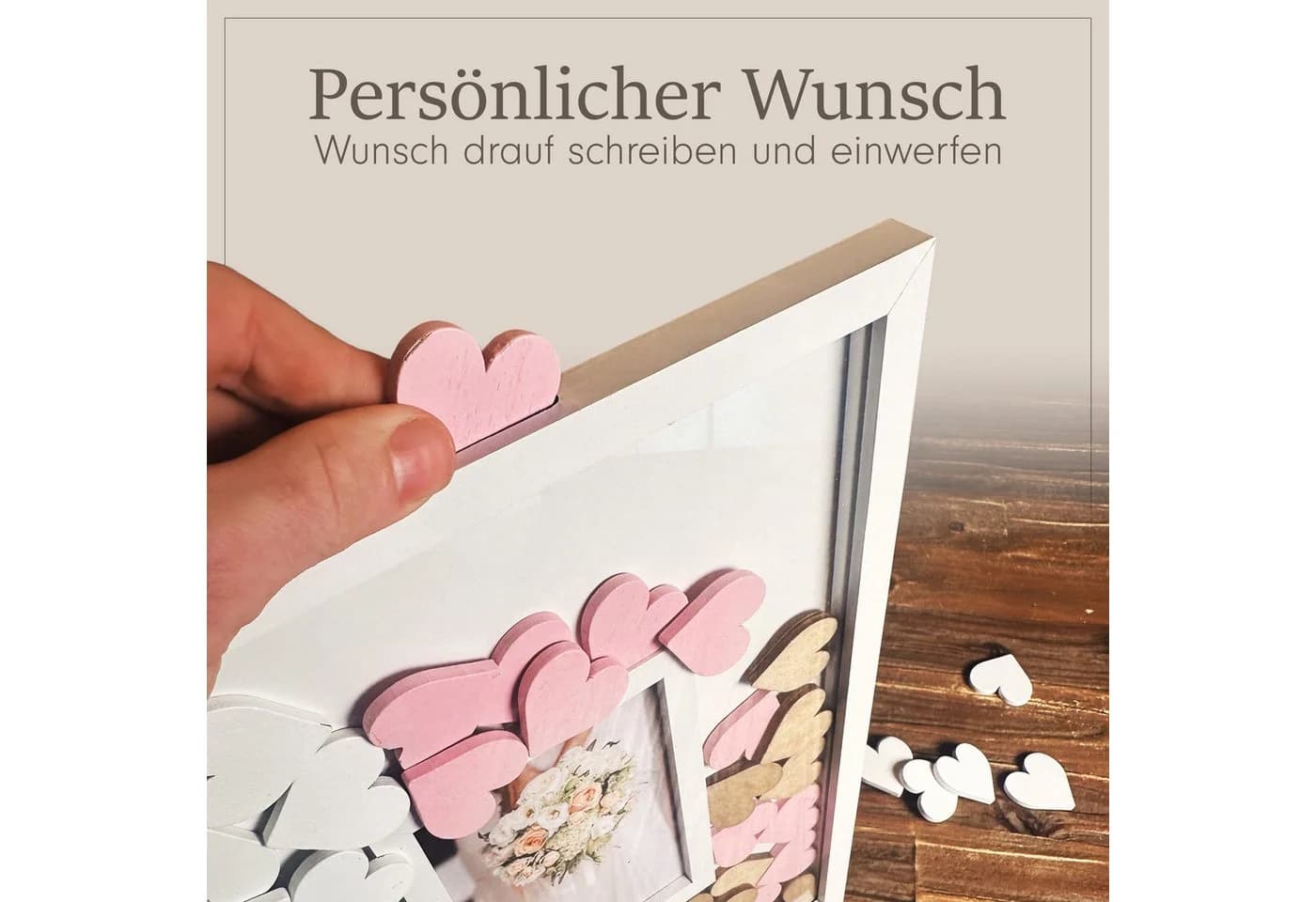 ReWu Bilderrahmen zum Basteln Gästebuch Holzrahmen - Bild 4