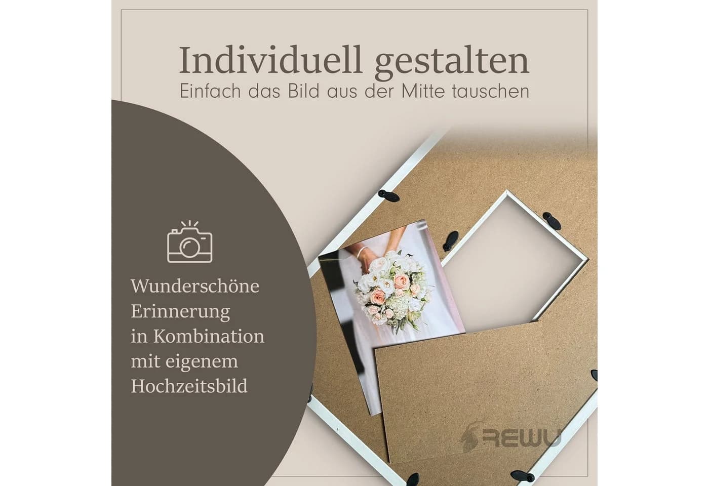 ReWu Bilderrahmen zum Basteln Gästebuch Holzrahmen - Bild 5