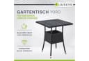 Juskys Gartentisch Yoro Schwarz Polyrattan Wetterfest Bild 2