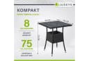Juskys Gartentisch Yoro Schwarz Polyrattan Wetterfest Bild 4