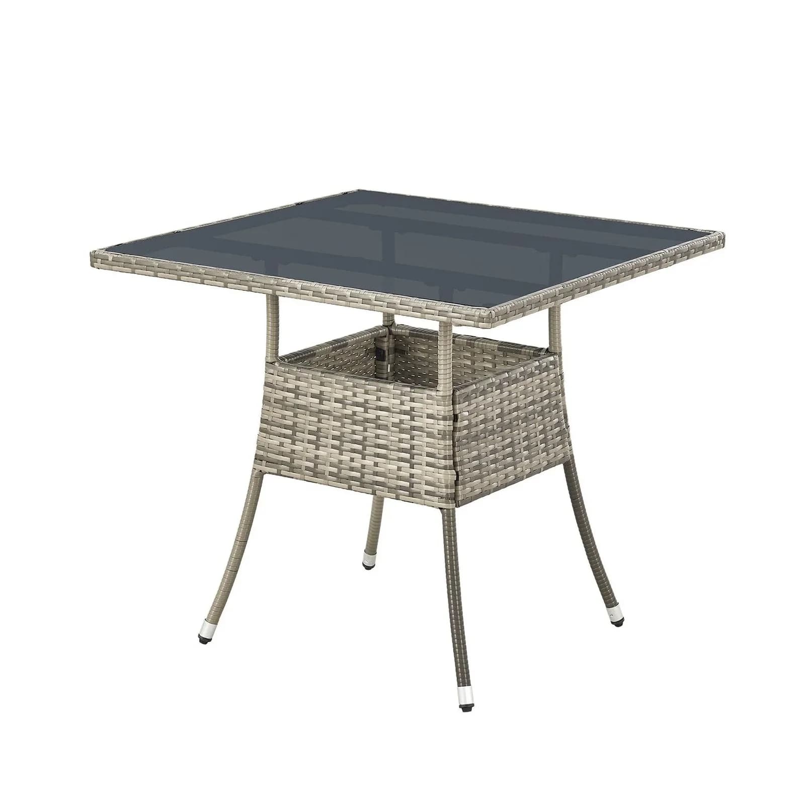 Juskys Polyrattan Gartentisch Yoro eckig - wetterfest Outdoor Beistelltisch 80x80 cm