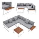 Juskys Gartenlounge-Set St. Tropez 4-tlg. Weiß mit Kissen Bild 1