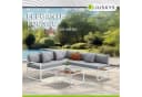 Juskys Gartenlounge-Set St. Tropez 4-tlg. Weiß mit Kissen Bild 5