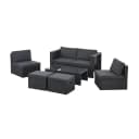 Juskys Gartenlounge-Set Salou 6-tlg. Schwarz Grau Polyrattan mit Kissen Bild 1