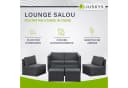 Juskys Gartenlounge-Set Salou 6-tlg. Schwarz Grau Polyrattan mit Kissen Bild 2