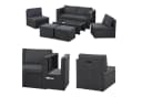 Juskys Gartenlounge-Set Salou 6-tlg. Schwarz Grau Polyrattan mit Kissen Bild 3
