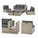 Juskys Gartenlounge-Set Salou 6-tlg. Grau Polyrattan mit Kissen Bild 1