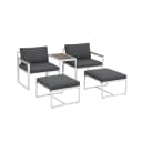 Juskys Gartenlounge-Set Bari 5-tlg. Grau/Weiß mit Kissen Bild 1